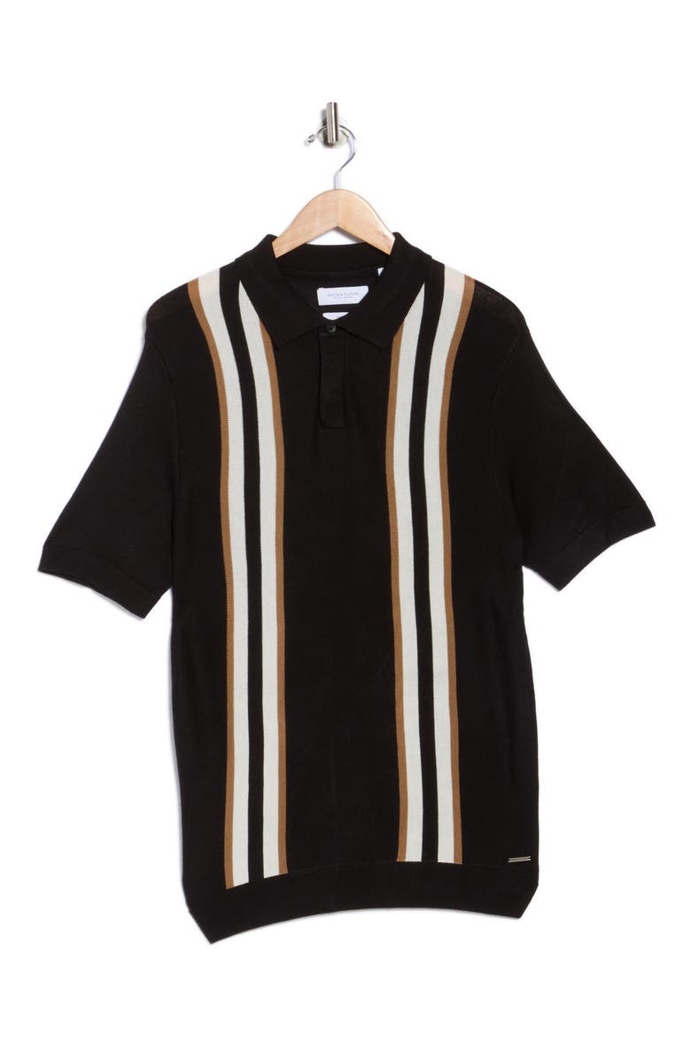 Stripe Polo Dress, Alternate, color, BLACK