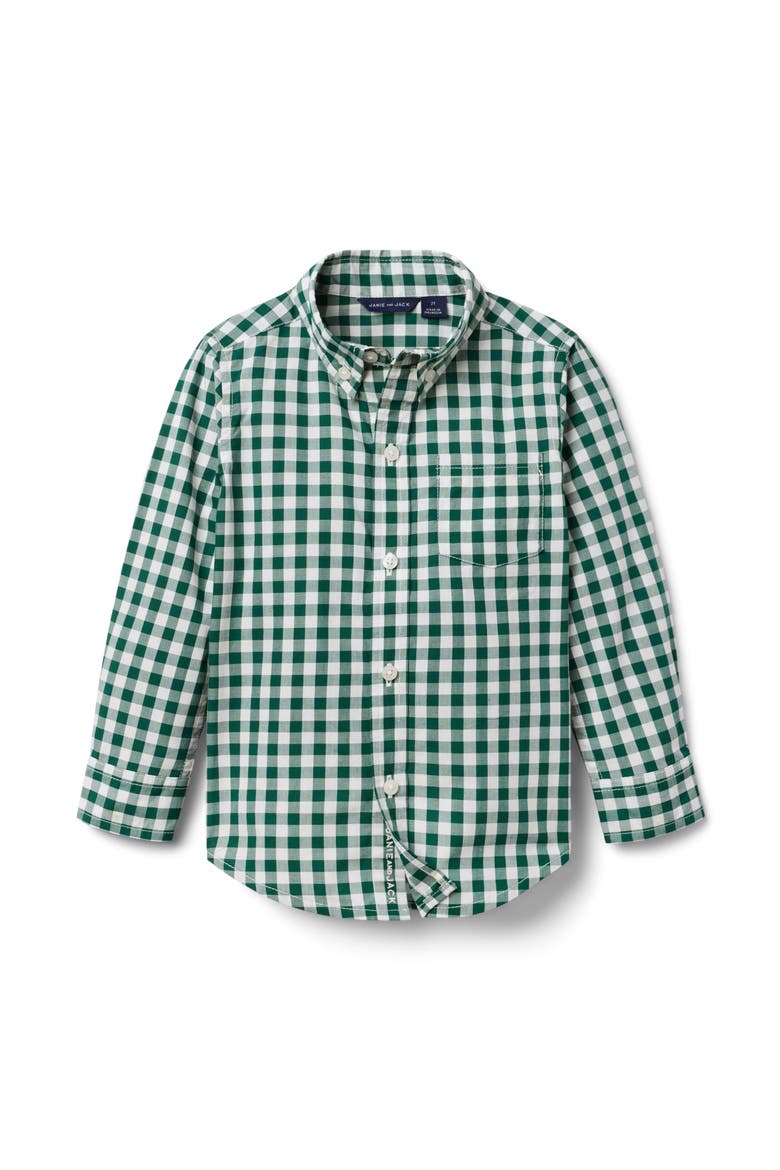 Green Multi Gingham Flannel Shirt, Main, color, Green
