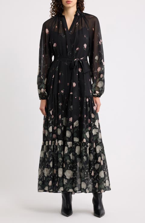 Robin Floral Tiered Chiffon Maxi Dress