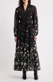 KOBI HALPERIN Robin Floral Tiered Chiffon Maxi Dress