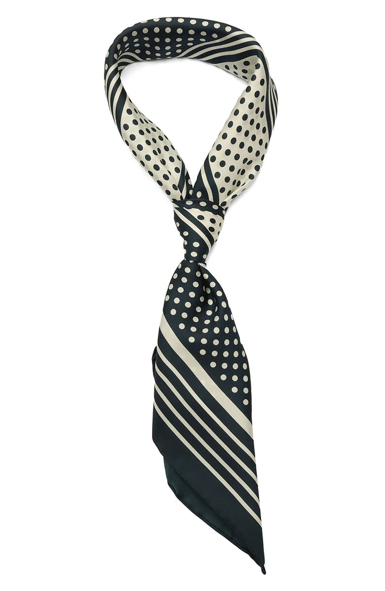 Kate Spade New York dot silk square scarf, Alternate, color, Navy/ Cream