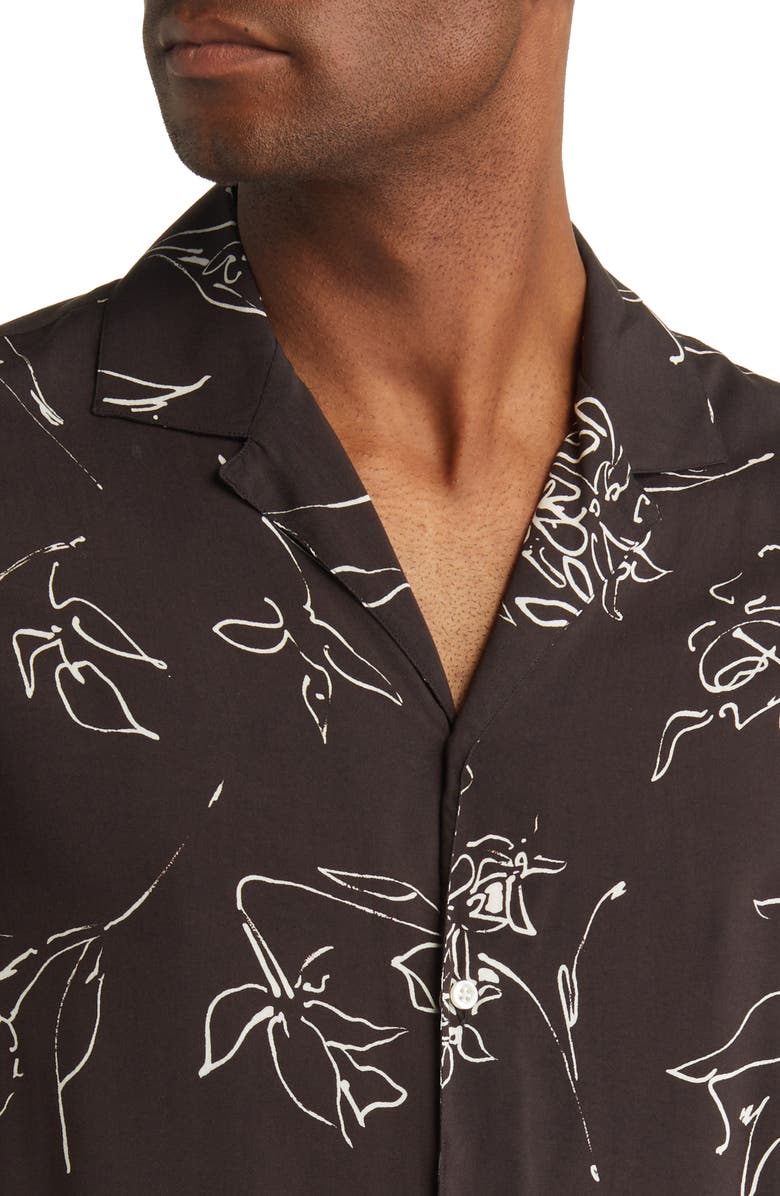 Officine Générale Eren Floral Print Button-Up Shirt, Alternate, color, 
