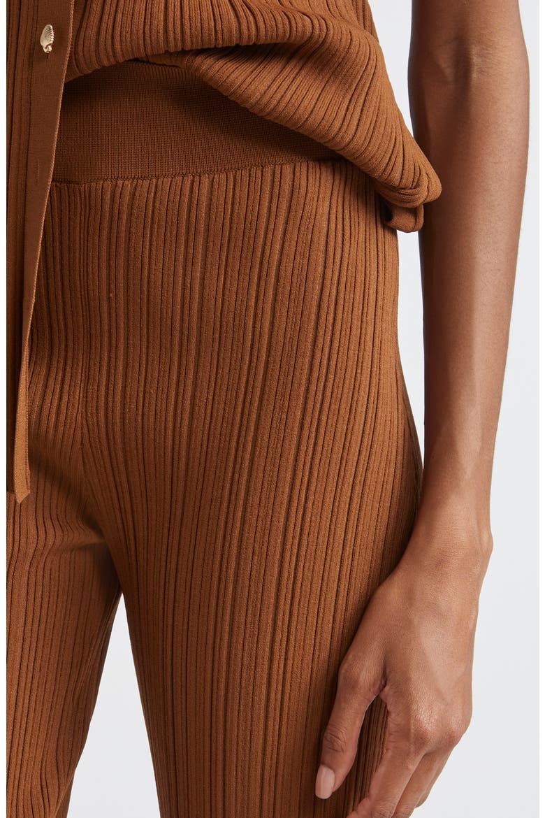 Massaro Variegated Rib Crop Pants, Alternate, color, DARK WHISKY