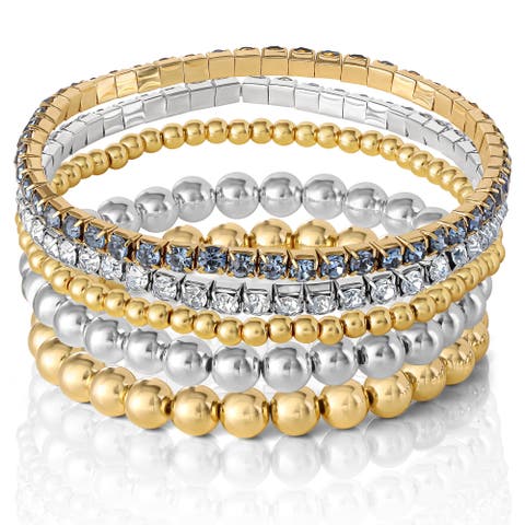 Crystal Stretch Bracelet, 5 Piece Set