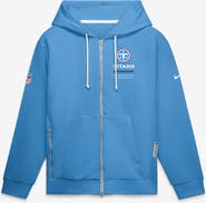 Nike Men's Nike Light Blue Tennessee Titans Sideline Standard Issue Quarterback Scramble Dri-FIT Full-Zip Hoodie