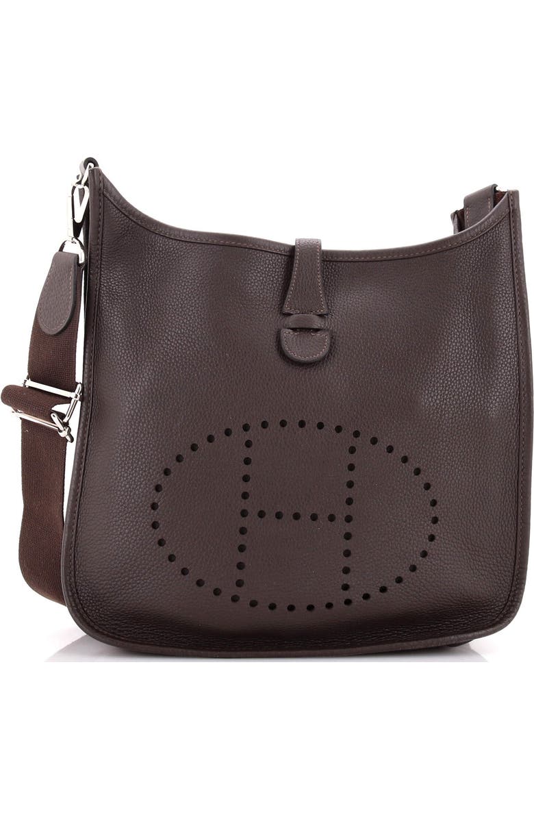 Pre-Owned Hermes Evelyne Bag Gen III Clemence PM, Main, color, Ebene