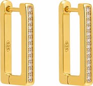 MESHMERISE Rectangular Pavé Huggie Hoop Earrings