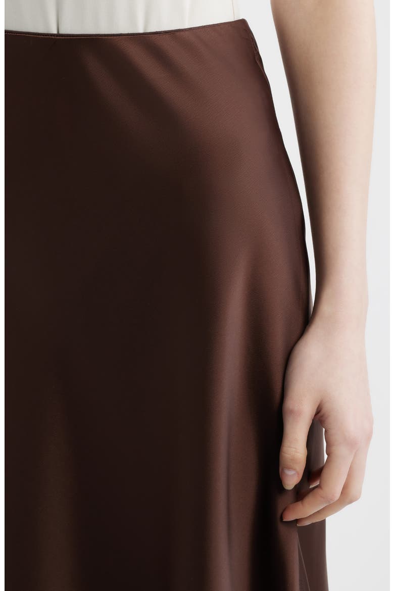 A-Line Satin Skirt, Alternate, color, DARK CHOCOLATE