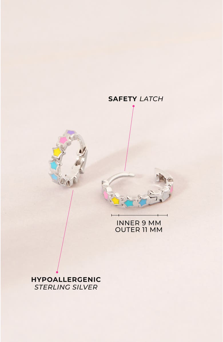 In Season Jewelry Star Cascade Huggie Hoops, Alternate, color, Multi-Color