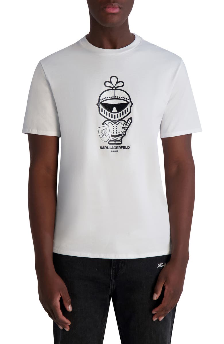 KARL LAGERFELD PARIS Armor Karl Graphic T-Shirt, Main, color, White