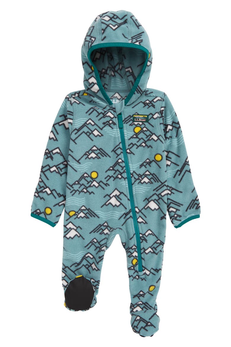 Kids' Fitness Recycled Polyester Blend Fleece Bunting, Main, color, MINERAL BLUE/ MOUNTAINS