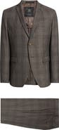 John Varvatos Star USA Varick Slim Fit Brown Glen Check Wool Blend Suit