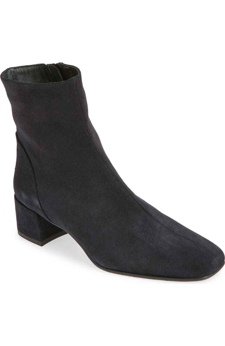 Aquatalia Loretta Weatherproof Suede Bootie, Main, color, Navy Suede