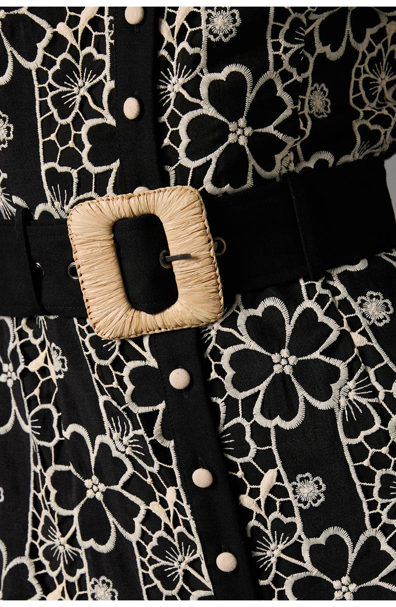 Coast Long Sleeve Belted Shirt Dress, Alternate, color, Black