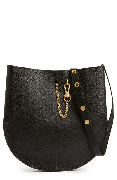 Beaumont Snake Embossed Leather Hobo Bag