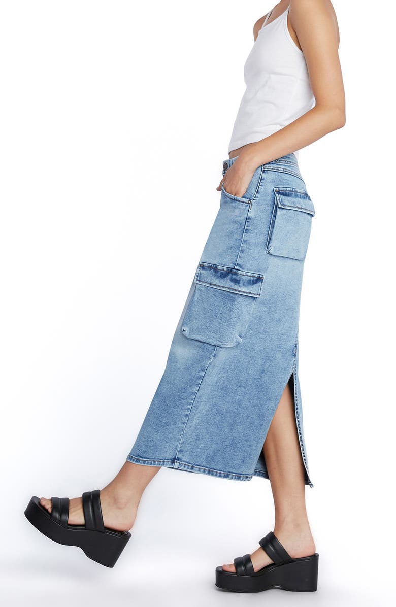 Wash Lab Denim Utility Denim Maxi Skirt, Alternate, color,