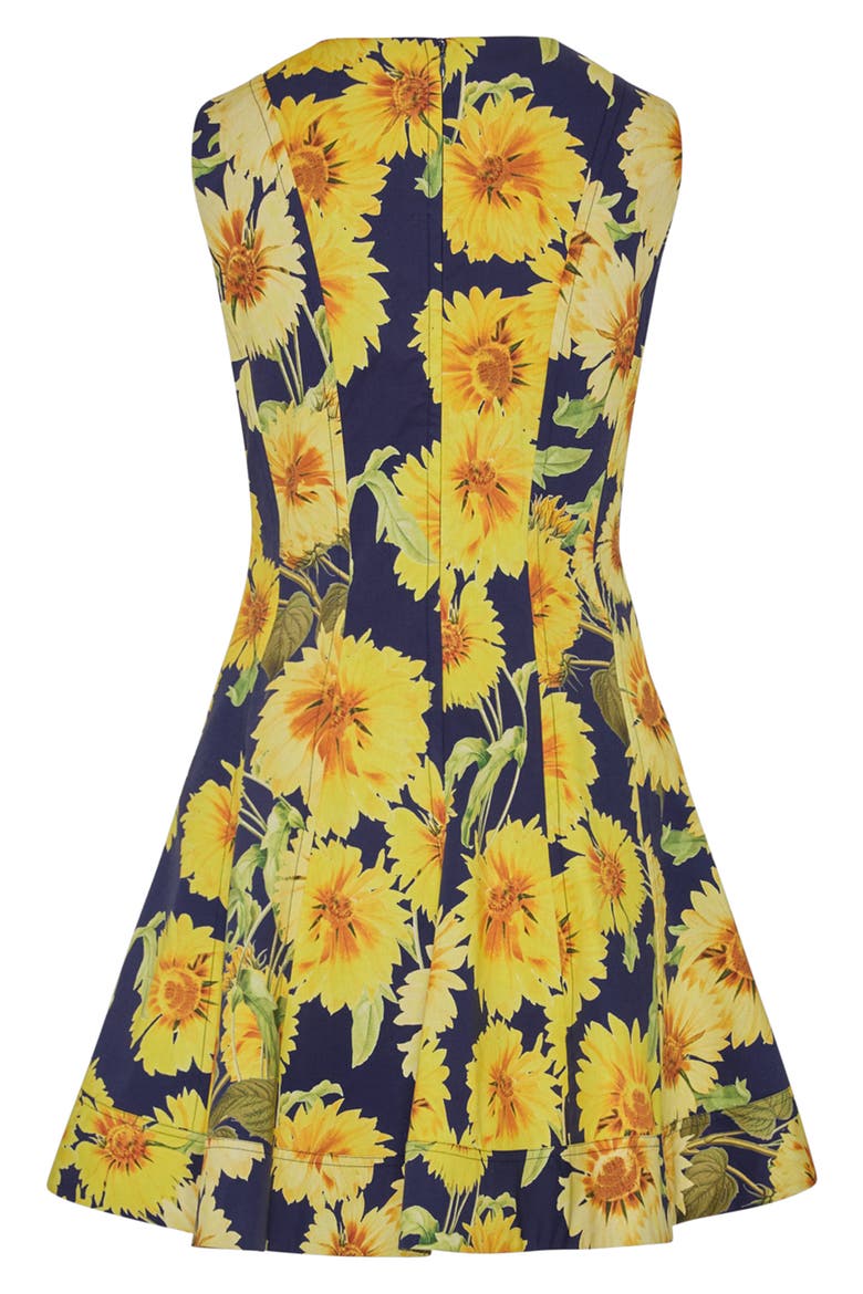 Poppy Sunflower Sleeveless Fit & Flare Minidress, Alternate, color, NAVY MULTI