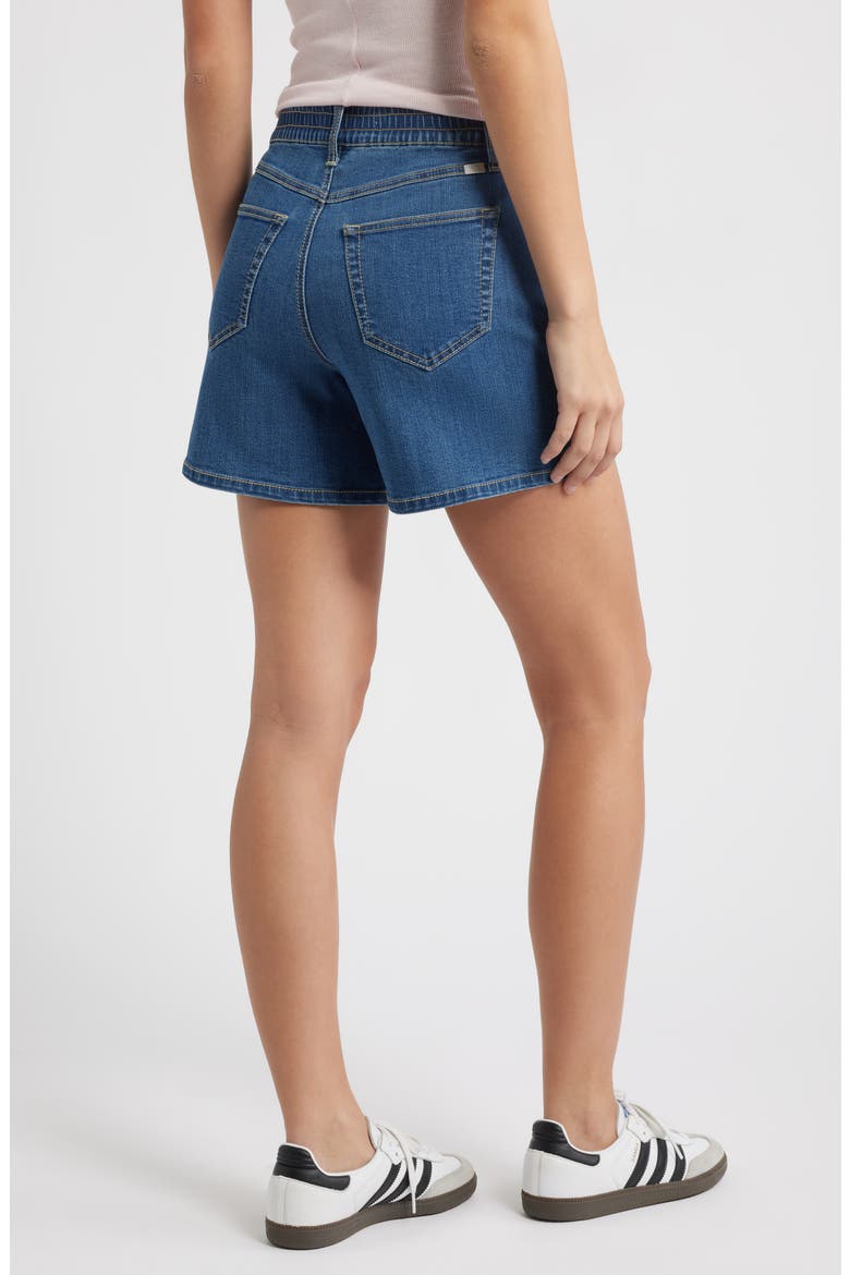 High Waist A-Line Mid Thigh Denim Shorts, Alternate, color, IMAN