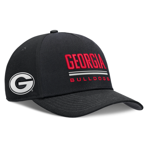 Men's Nike Black Georgia Bulldogs 2026 Sideline Dri-FIT Rise Adjustable Hat