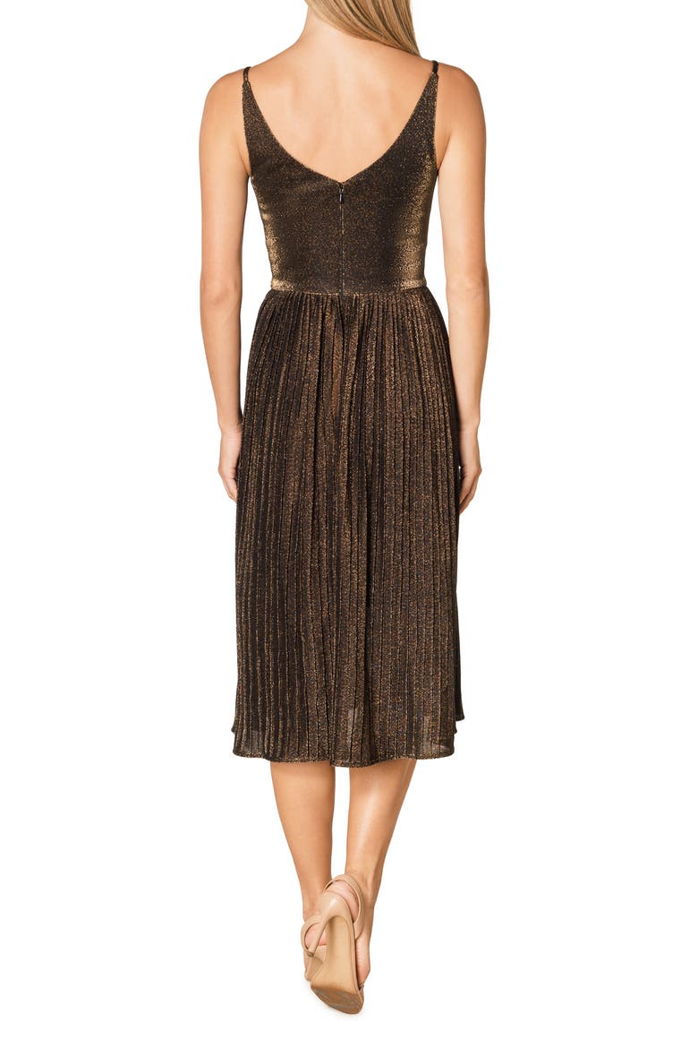 Haley Sparkle Pleated Cocktail Dress, Alternate, color, GOLD MULTI