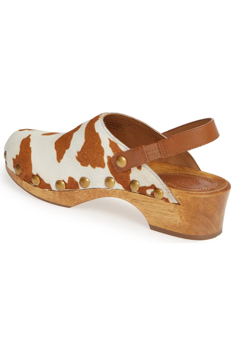 Tory Burch Blythe Studded Genuine Calf Hair Clog, Alternate, color,