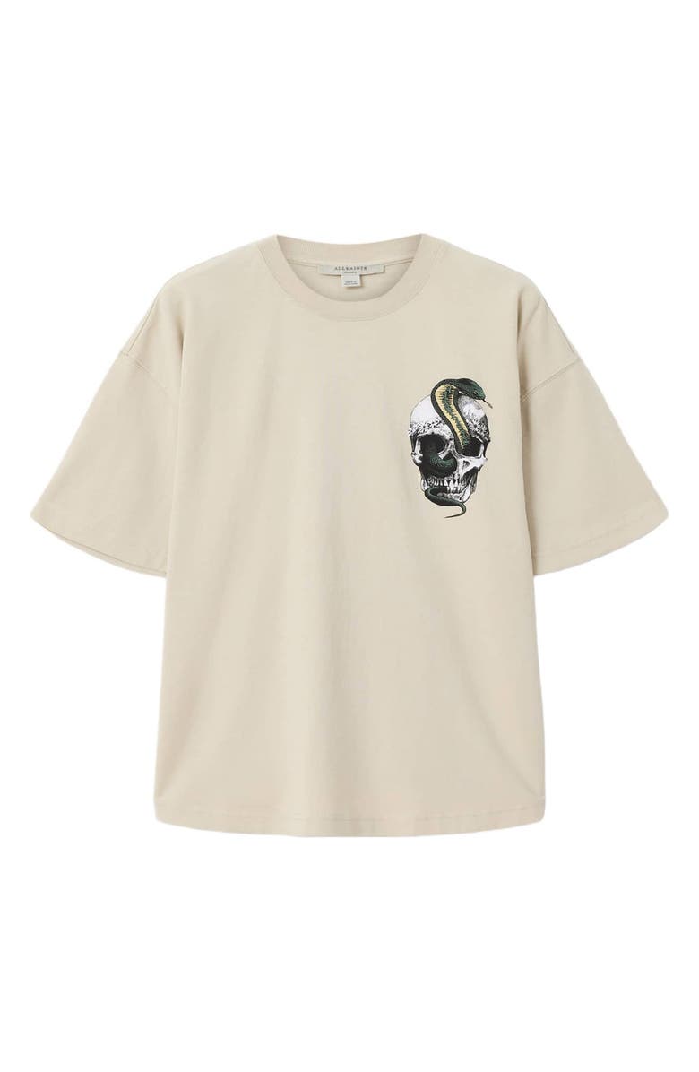 AllSaints Snakehead Etta Cotton Graphic T-Shirt, Alternate, color, Almond White