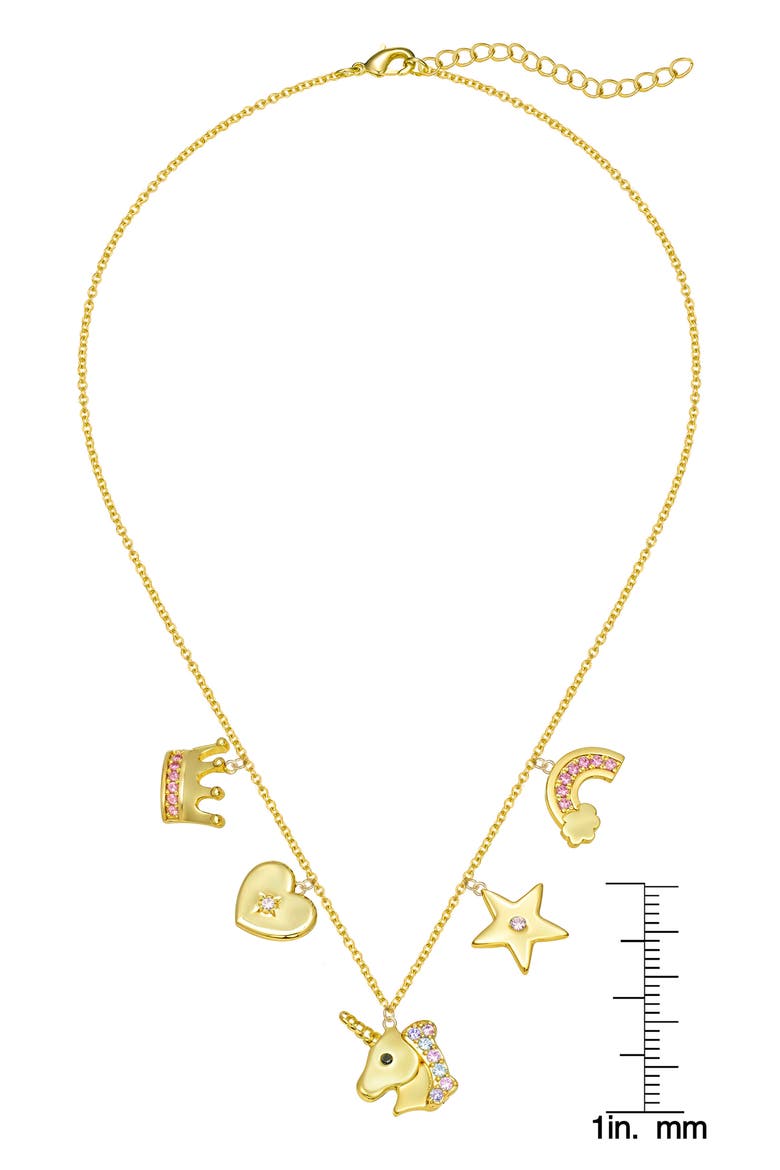 Kids' Magical Enamel & Cubic Zirconia Charm Necklace, Alternate, color, GOLD