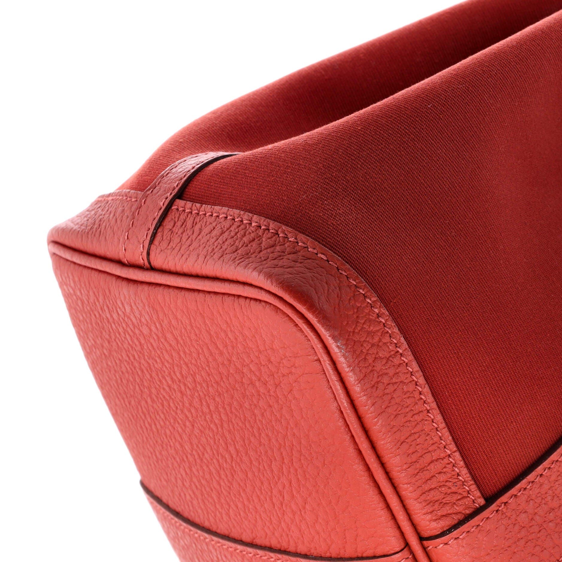 Pre-Owned Hermes Garden Party Tote Toile and Leather 30, Alternate, color, Rouge Duchesse