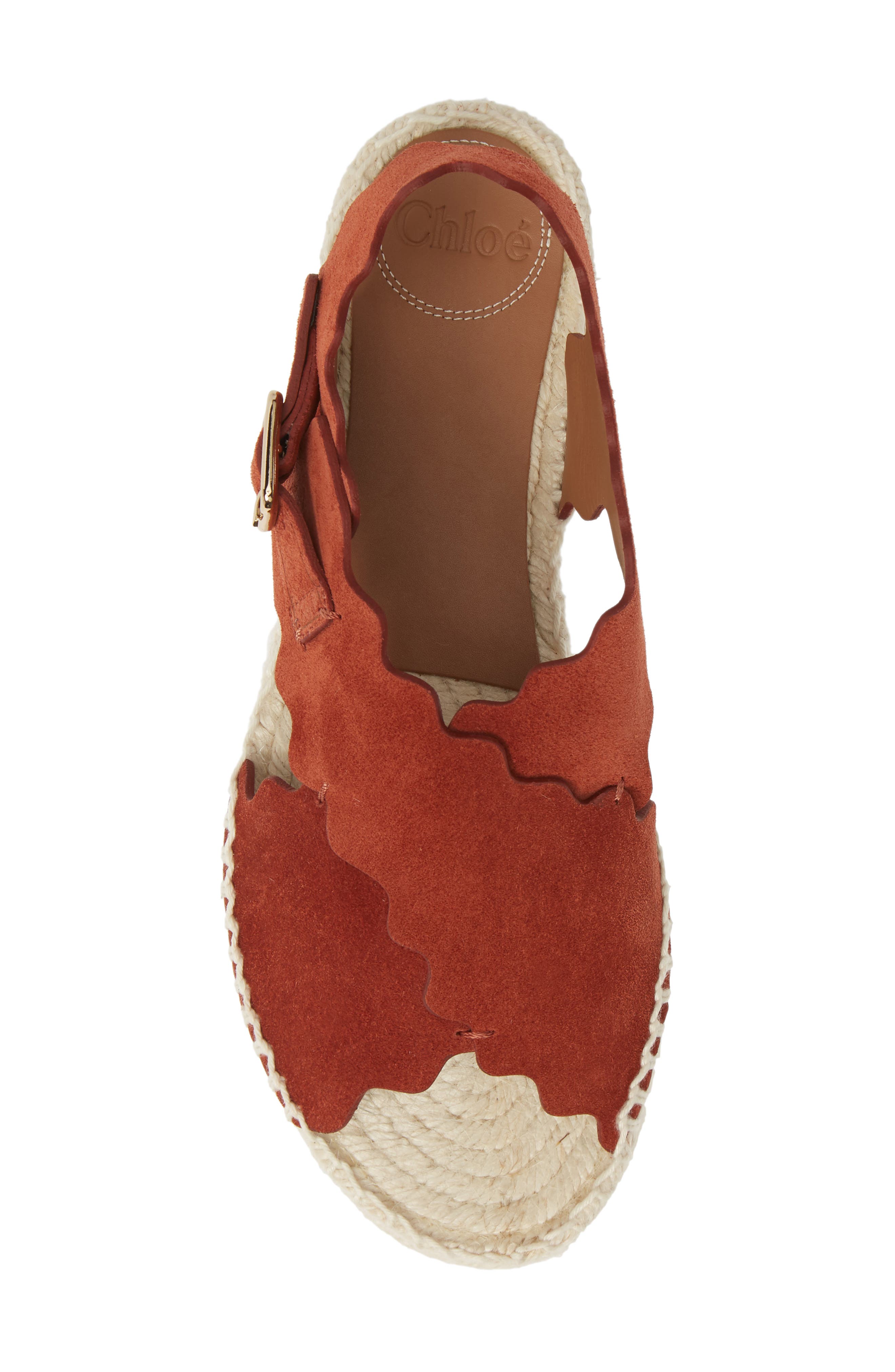 Chloé Lauren Scalloped Flatform Sandal, Alternate, color, 