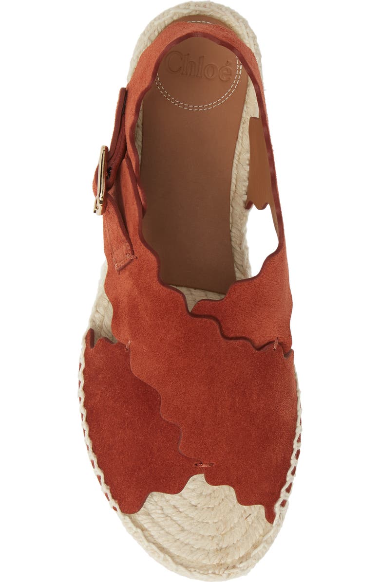 Chloé Lauren Scalloped Flatform Sandal, Alternate, color,
