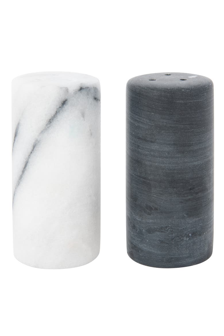 Artifacts Trading Company Marble Salt & Pepper Shaker, Main, color, Black and White