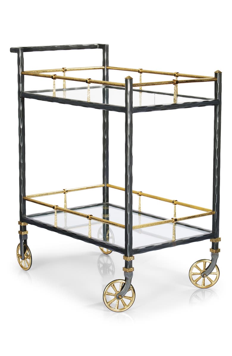 Michael Aram Forged Bar Cart, Main, color, Iron/ Gold