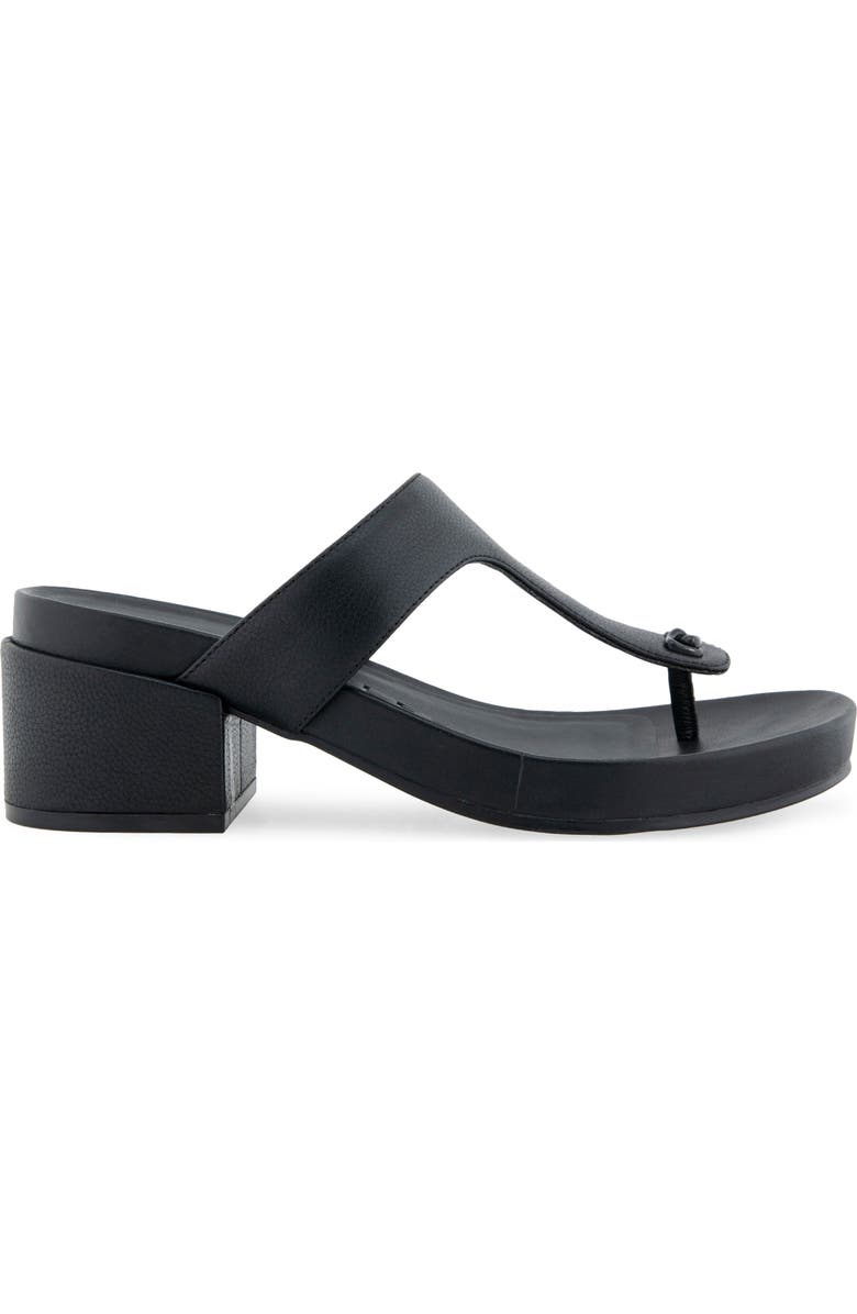 Aerosoles Clio T-Strap Sandal, Alternate, color, Black Leather