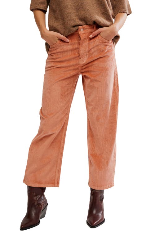 Free People Deep Trance Corduroy Wide Leg Ankle Pants In Brown