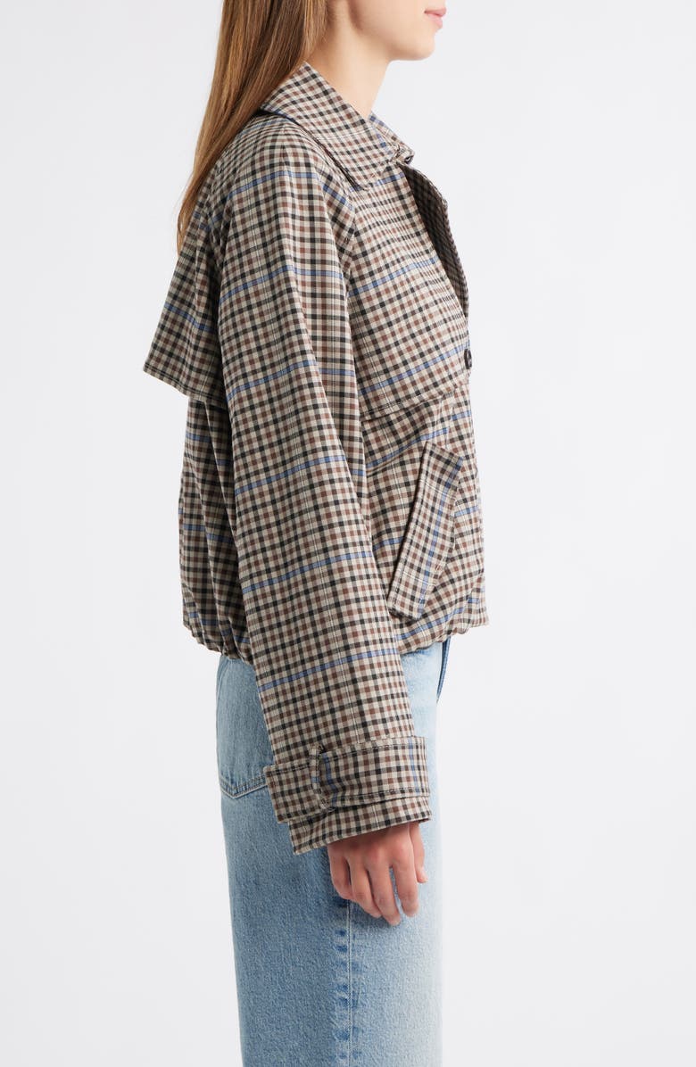 Rails Jett Check Crop Trench Coat, Alternate, color, Mocha Check