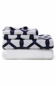 Chain Link Print Cotton Sateen Sheet Set