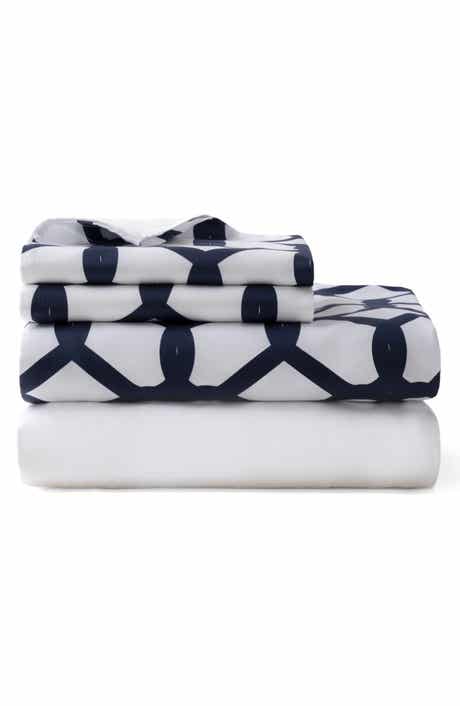 Chain Link Print Cotton Sateen Sheet Set