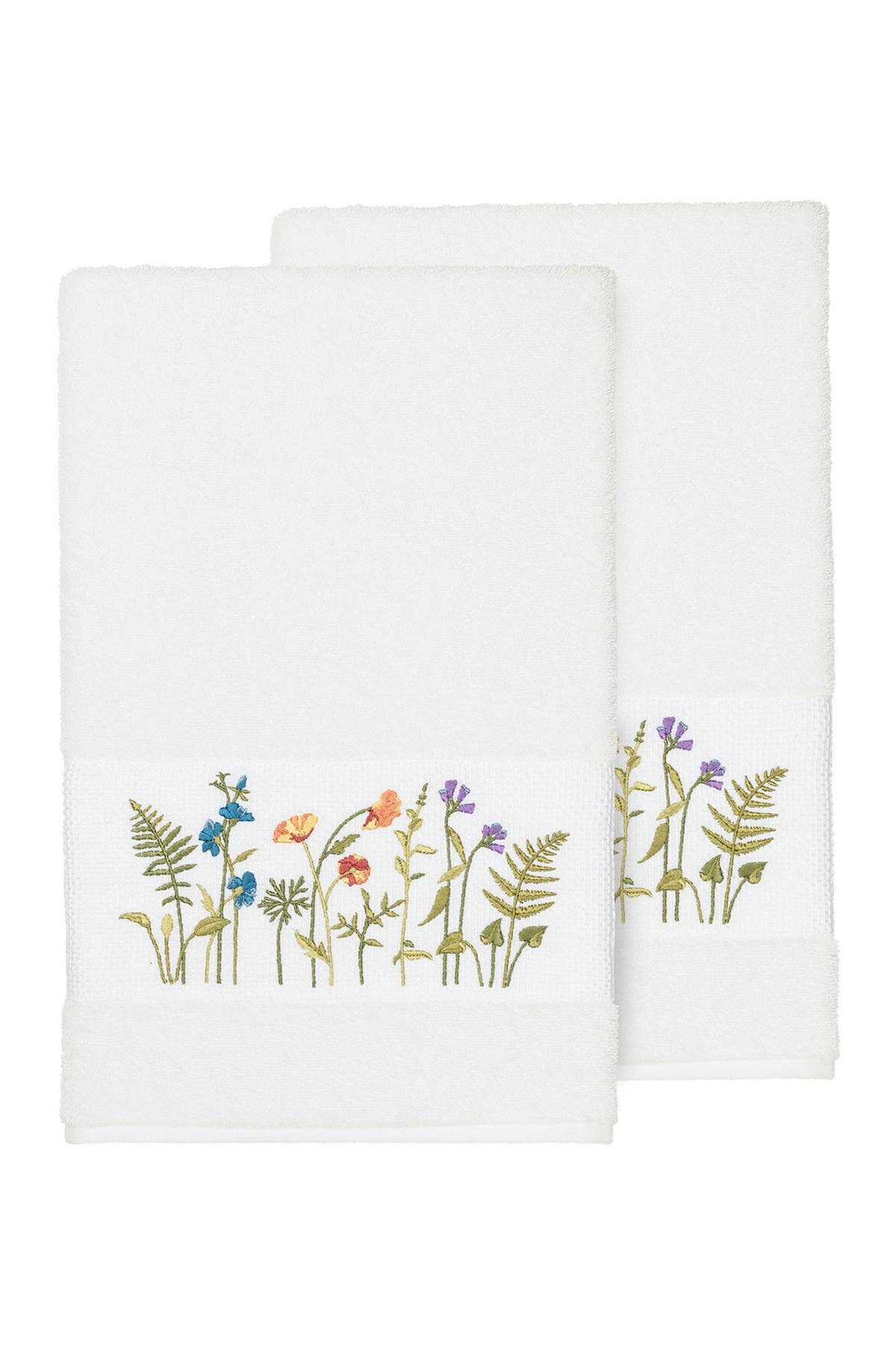 Linum Home Textiles Serenity Embellished Bath Towel - Set of 2 - White