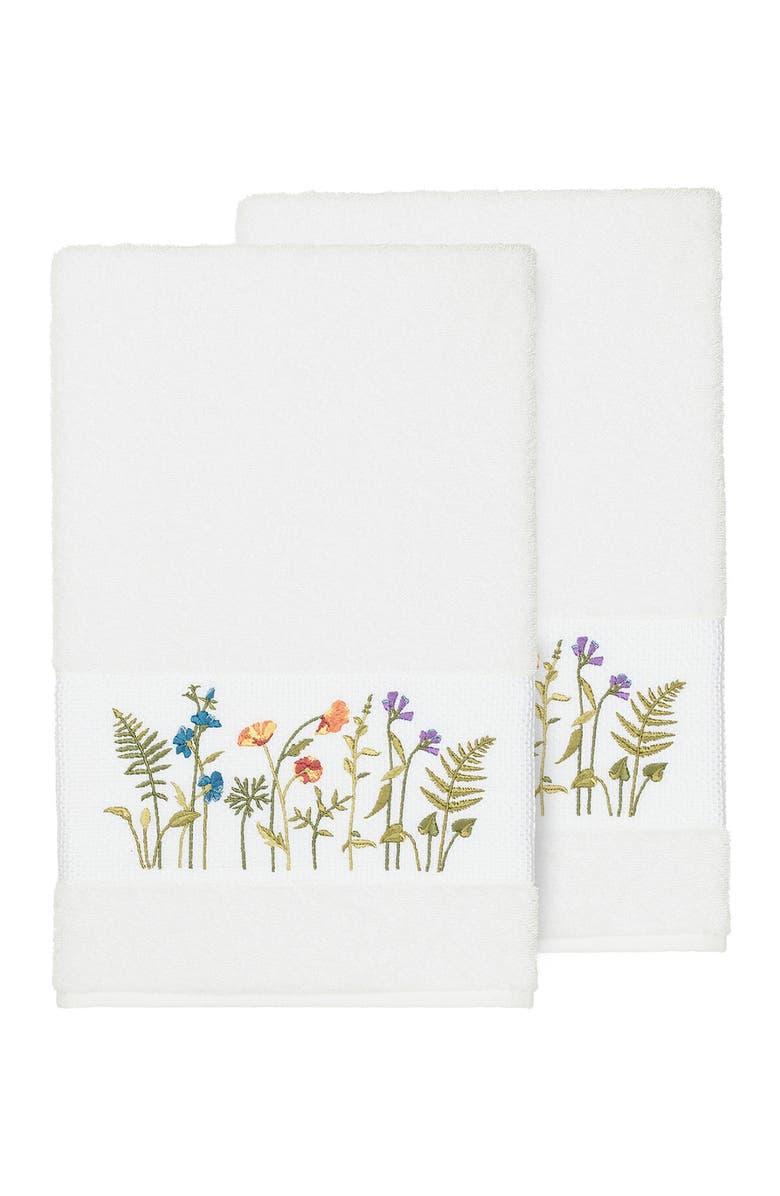 Linum Home Textiles Serenity Embellished Bath Towel - Set of 2 - White, Main, color, White