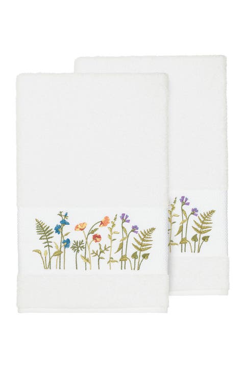 Serenity Embellished Bath Towel - Set of 2 - White