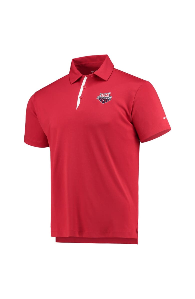 Columbia Men's Columbia Red USA Swimming Swim Sand Save Polo, Alternate, color, Red