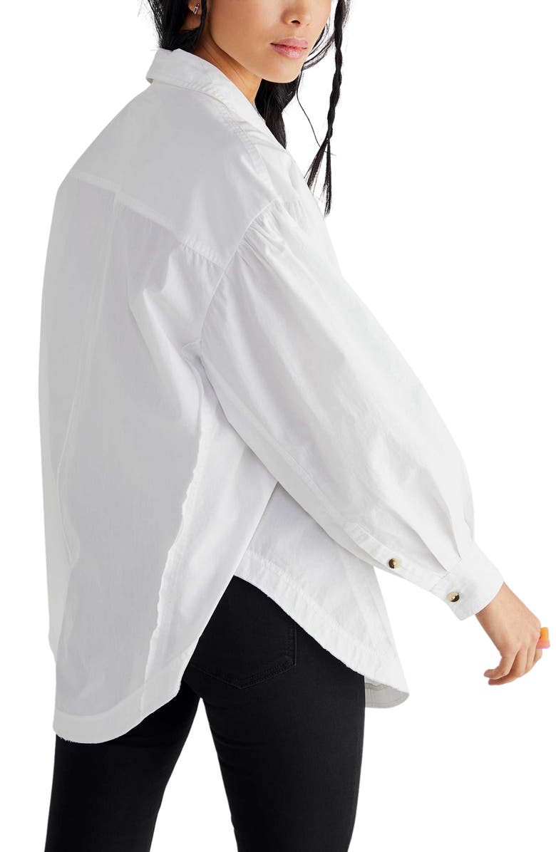 Free People Happy Hour Oversize Poplin Button-Up Shirt, Alternate, color,