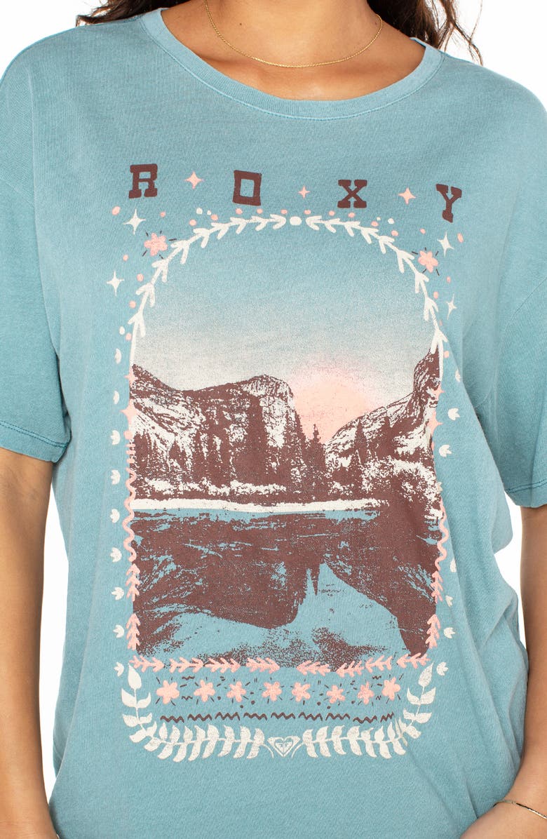 Roxy Folk Mountain Graphic T-Shirt, Alternate, color, Mineral Bl