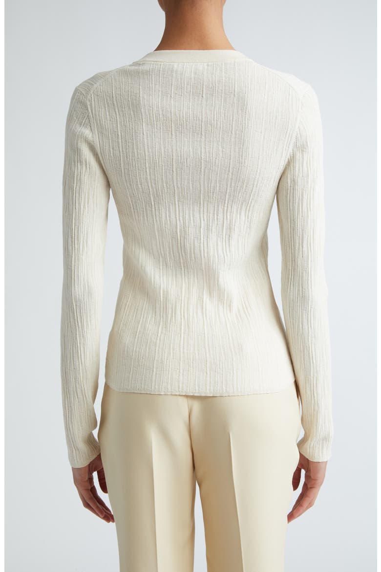 Fisher Rib Cotton Blend Cardigan, Alternate, color, WHITE