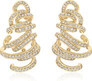 SUZY LEVIAN Cubic Zirconia Spiral Drop Earrings