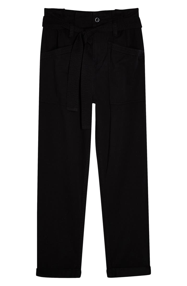 Topshop Billy Paperbag Waist Crop Utility Trousers, Alternate, color, 