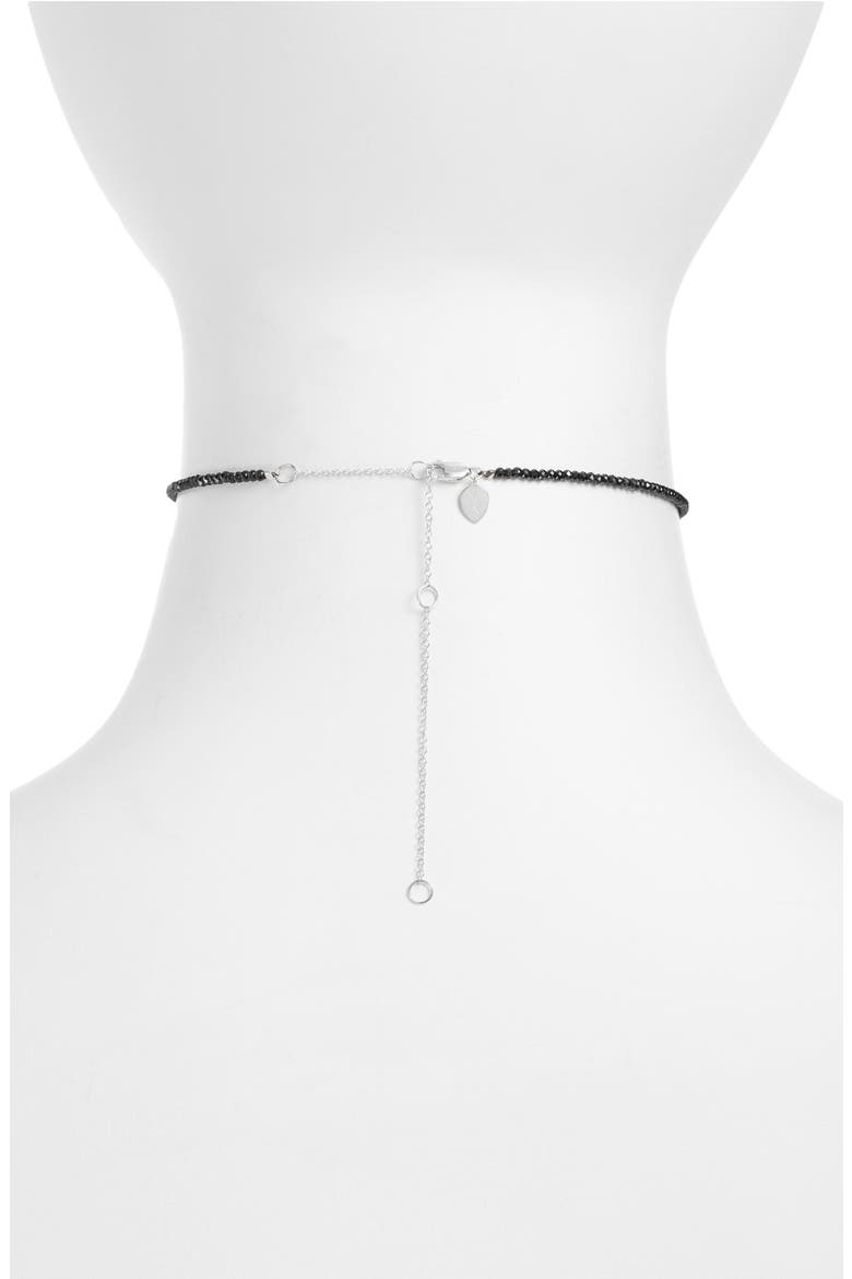 Diamond Charm Choker Necklace, Alternate, color, WHITE GOLD