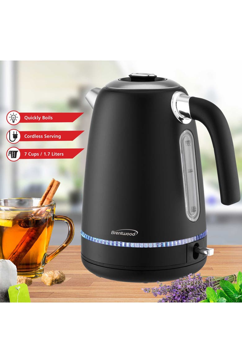 1.7L 1500W Cordless Electric Stainless Steel Kettle, Alternate, color, Silver