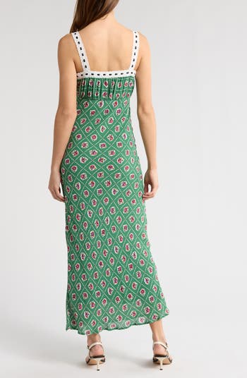 Eden Print Sleeveless Linen Blend Minidress
