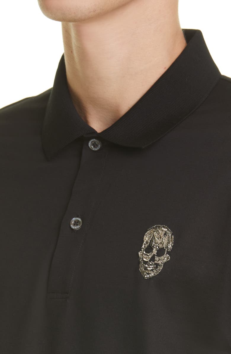 Alexander McQueen Men's Skull Embellished Polo, Alternate, color, 